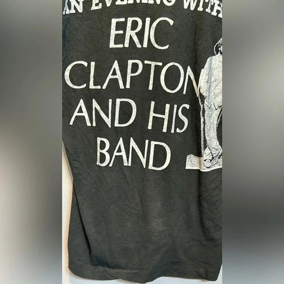 VTG Rare An Evening With Eric Clapton & His Band XL Blk T-Shirt (Tag Bloopers) - Picture 6 of 14